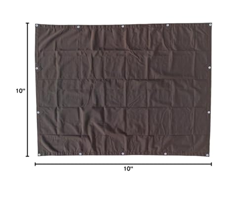 Mytee Products (8 Pack) 6' x 8' Dark Brown Canvas Tarp 12oz - Water Resistant & Breathable - Heavy Duty Tarps - Multipurpose Tarpaulin Cover for Camping Tent - color: Dark Brown (8 Pcs), size: 6' x 8'