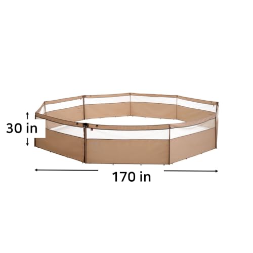 Portable Outdoor Dog Fence, Lightweight Fabric Pen, RV Camping (Sand) - color: Sand