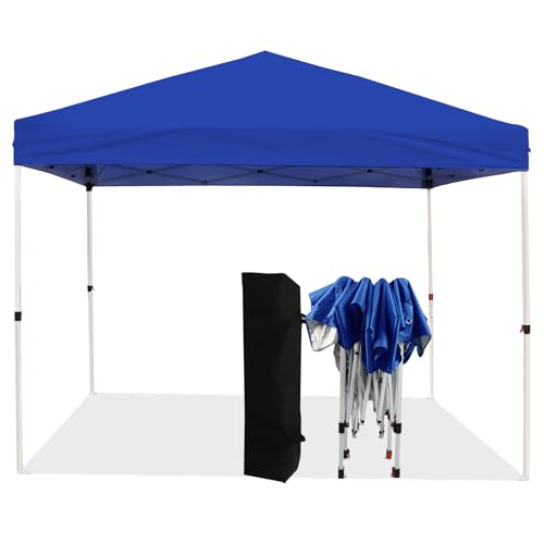 Northroad 10x10ft Pop Up Canopy, Popup Outdoor Canopy Tent with Wheeled Carrying Bag,Portable Gazebo Shelter for Patio,Deck,Garden,Beach（Blue） - color: Blue, size: 10x10