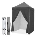 EAGLE PEAK 5x5 Instant Canopy with 4-Side Wall Panels, Small Pop up Portable Canopy Tent with Carry Bag, Light Weight Sun Shelter for Sports, Camping and Beach, Gray - color: Gray