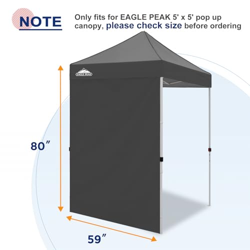 EAGLE PEAK Canopy Sidewall for 5x5 Pop Up Canopy Frame, Single Side Wall Panel Only (Fits 5x5 Straight Leg Frame, Canopy Top or Frame NOT Included), Gray - color: Gray