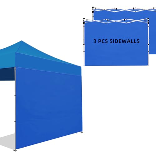 Joramoy Canopy Tent Sidewalls for 10×10 Pop Up Canopy, 3 Pack Instant Canopy Sunwall, Waterproof and UV Protection Canopy Shade Wall, Straight Leg Canopy Sidewalls 3 PCS Only(Blue) - color: Blue, size: 10×10