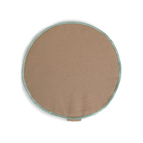 Organic Round Meditation Cushion by renoo - Durable Comfortable Cotton, Linen, Hemp - Modern Zafu - Buckwheat Floor Pillow Yoga Bolster in 15 Colors Removable Cover - 15 inches - Earth - color: Earth