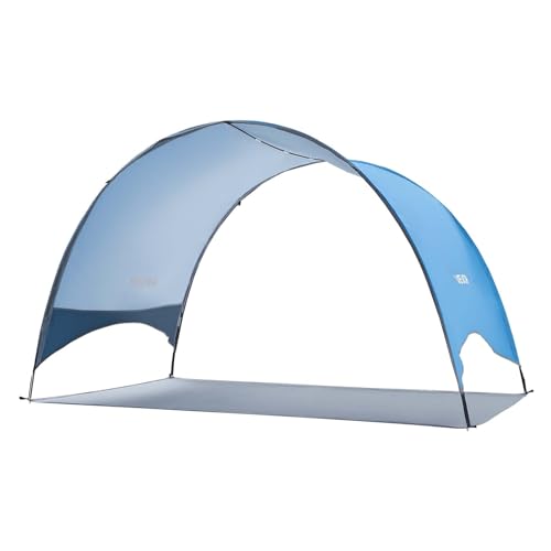 VEVOR Beach Tent Sun Shelter for 3 Person, UPF 50+, Portable Sun Shade Beach with Carrying Bag & Ground Stakes, Lightweight and Easy Setup Beach Umbrella for Camping Fishing Outdoor Picnic - size: 3 Person