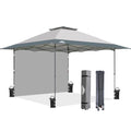 EAGLE PEAK 13x13 Pop up Canopy Tent w/One Wall, Instant Canopy Easy Set up Folding Shelter w/One Privacy Curtain, 169 Square Feet Sun Shade, Light Gray - color: Light Gray