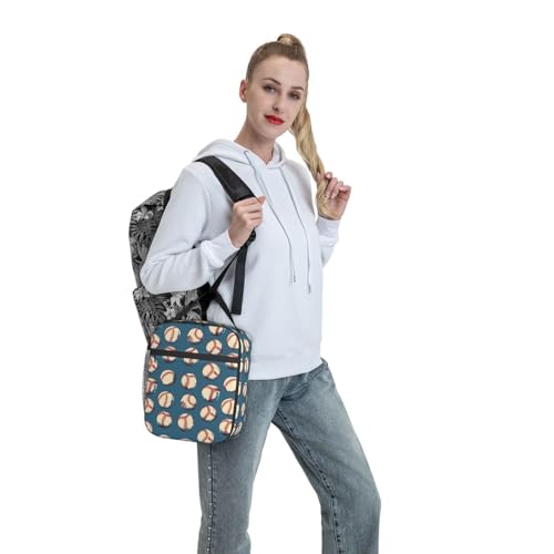 Baseball Lunch Box Insulated Lunch Bag for kids Girls Boys Women,Reusable Lunch Box Containers for Women Men,Durable Cooler Tote Bag Lunchbox for Office/School/Picnic - color: Baseball02