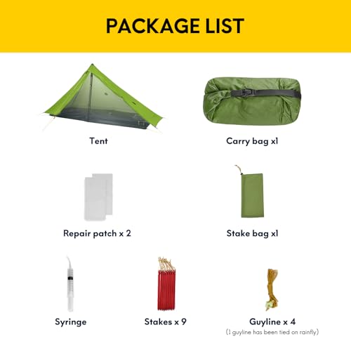 LANSHAN Ultralight Tent 3-Season Backpacking Tent for 1-Person or 2-Person Camping, Trekking, Kayaking, Climbing, Hiking - color: Pro 1-person, green