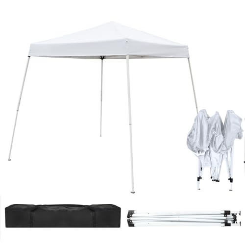 Outvita Canopy 10'x10' Pop Up Commercial Instant Gazebo Tent, Waterproof & UV Protection Canopy Tent with Slant Legs for Party Wedding Birthday BBQ Events - style: 10x10-white