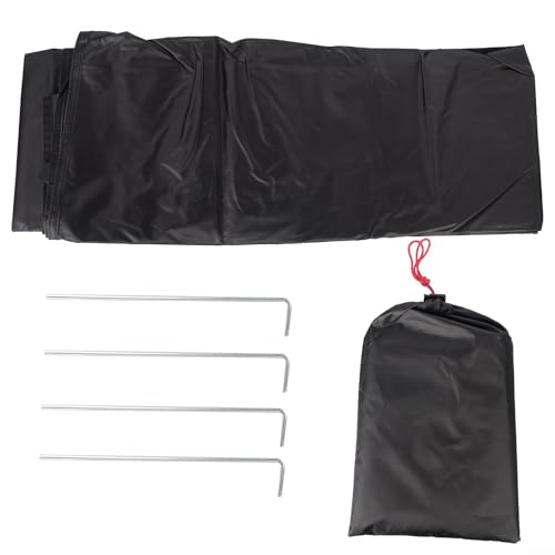 Camping Tent Footprint Bathtub Floor Cloth 210D Oxford Waterproof 4000mm Ground Sheet with Pegs and Storage Bag for Hiking Picnic Beach Outdoor Use, Black(200x80cm) - color: 200x80cm