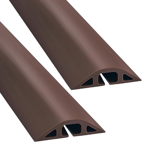 Electriduct D-2 Rubber Duct Cord Cover - Pack of 2X 5 Feet Pieces = 10 Feet Brown Floor Cable Protector - color: Brown, size: 5 ft (2 Pack = 10 ft)