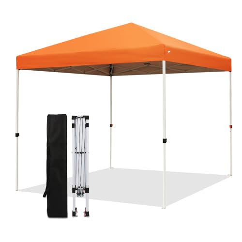 Northroad 8X8 FT Pop Up Canopy, Outdoor Instant Canopy Tent w/Carrying Bag, Portable Gazebo Shelter for Wedding Party,Commercial Event,Patio,Garden,Beach -Orange - color: Orange, size: 8x8