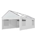 Carport Replacement Side Wall Tarp Top for 10' x 20' Carport Frame Replacement Sidewall Cover (White Top Cover and Frame Not Included)