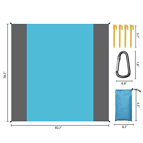 Waterproof Camping Tarp Lightweight Multifunctional Tent Footprint for Camping, Hiking Backpacking, Compact Tent Tarp Ground Sheet Mat for Ground or Under Tent（78.7" x 82.7" | Blue） - color: 78.7" X 82.7" | Blue