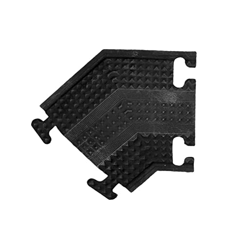 Kable Kontrol Drop Over Floor Cord Cover – 45 Degree Left Turn 1 Channel Cable or Wire Protector – Rubber Ramp Turn for Indoor and Outdoor Use – Black - color: Black, size: 1 Channel - Left Turn