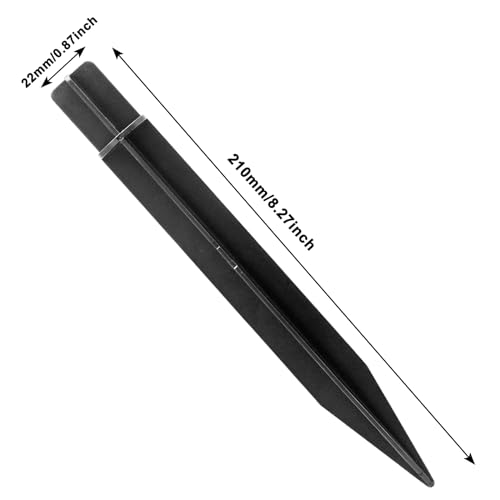 6 Pcs Solar Light Stakes Replacement, 8.27 Inch Plastic Ground Stakes, Black Pathway Lights Spike for Yard, Garden, Outdoor (Inside Diameter 0.87 Inch) - size: 6 Pcs