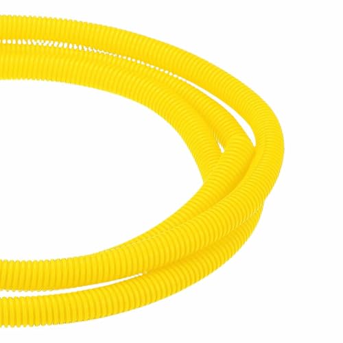 DMiotech 50ft Wire Loom Split Tubing 1/2 Inch(12.7mm) ID, Cord Protectors from Pet Flexible Conduit Cable Management for Office Home Garden, Yellow - color: Yellow, size: 1/2"-50ft