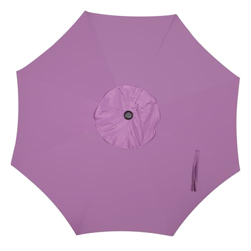 Blissun 9' Outdoor Patio Umbrella, Outdoor Table Umbrella, Yard Umbrella, Market Umbrella with 8 Sturdy Ribs, Push Button Tilt and Crank - color: Lilac