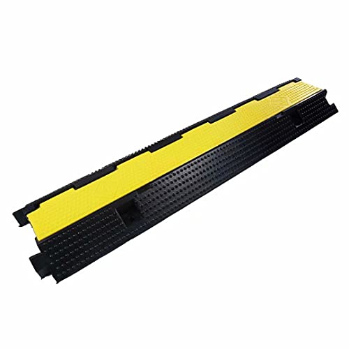 Rubber Cable Ramp Cord Cover Cable Protector Ramps Wire Hose Protective 1 Channel 22000Lbs Load Capacity Traffic Speed Bump for Asphalt Concrete Gravel Driveway Indoor Outdoor, 1 Pack - color: 1 channel-1 pack