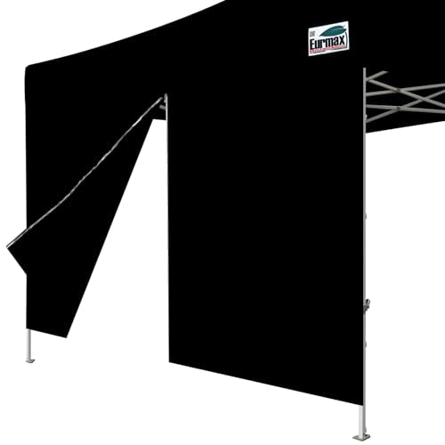 Eurmax USA Instant Canopy SunWall Canopy Middle Zipper Wall for Easy Entry and Exit Sidewall for Pop Up Canopy Tent,1 Pack Sidewall Only (10Ft×5.6Ft,Black) - color: black, size: 10x5.6ft