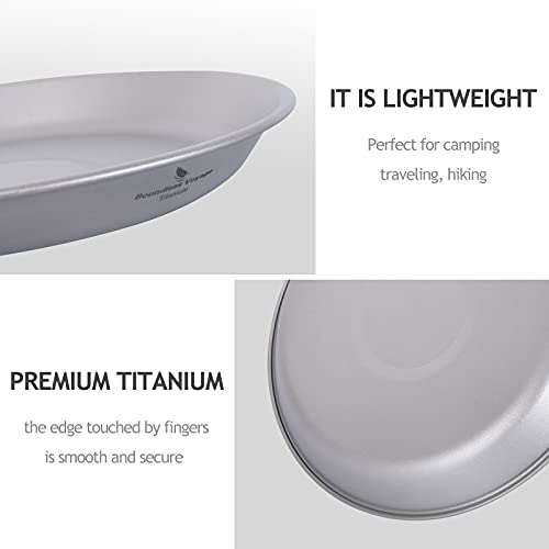 Boundless Voyage Titanium Dish Plate Bowl Set with Carry Bag Outdoor Camping Pan Tableware Cookware Mess Kit for Food Fruit Sauce Ti1111T - color: Ti1111T (pan)