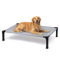 Niubya Elevated Outdoor Dog Bed, Cooling Elevated Pet Cot, Steel-Framed and Non-Slip Feet, Raised Dog Bed with Waterproof, Washable, Breathable Teslin Mesh, 51in - color: Grey, size: 51"L x 36"W x 9.4"H