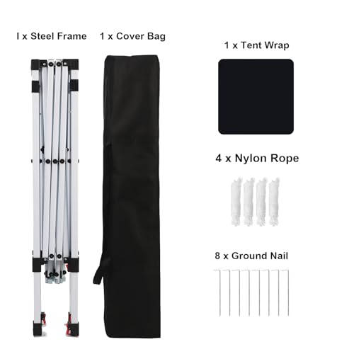 Northroad 8X8 FT Pop Up Canopy, Outdoor Instant Canopy Tent w/Carrying Bag, Portable Gazebo Shelter for Wedding Party,Commercial Event,Patio,Garden,Beach -Black - color: Black, size: 8x8