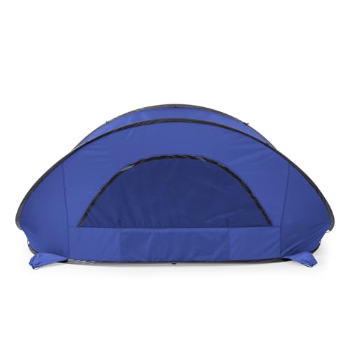 PICNIC TIME Manta Portable Beach Tent, Fully-Assembled Pop Up Tent, Beach Shade and Sun Shelter, Instant Outdoor Shade with Carrying Bag for Outdoors and UPF50+ UV Protection, (Blue) - color: Blue