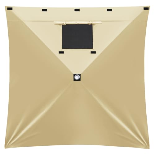 MASTERCANOPY Wind Screen Side Panel with Window for 12x12 Escape Screen Shelter Canopy Tent - Weatherproof, UV Resistant Sun Shade Attachment Accessory (Beige, 1 Pack) - color: Beige, size: 12x12