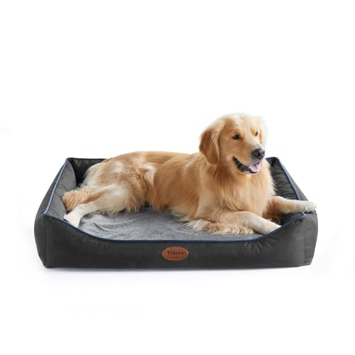Tidore Orthopedic Dog Beds for Medium Dogs, Durable Egg Crate Foam Sofa Dog Bed wit Washable Removable Cover,Waterproof Lining,Pet Bed for Large Dogs (Dark Grey, 39.4" L x 31.5" W x 7.4" Th) - color: Dark Grey, size: 39.4"L x 31.5"W x 7.4"Th