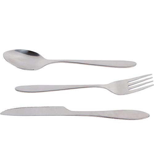 Reusable Travel Utensils with Case | Fork and Spoon Set with Knife and Optional Straws Great Office, Travel, or Camping Accessories | Lightweight, Sturdy Utensils - color: 3pc Set - Blue
