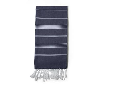 Turkish Beach Towel 100% Organic Cotton Extra Large Oversized (39 x 71 Inches) Quick Dry Sand Free Light Weight Prewashed for Bath Beach Gym Yoga Travel Towel Blanket (Midnight Blue) - color: Midnight Blue