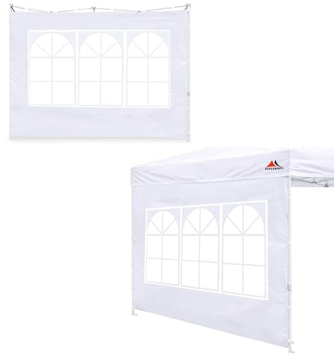 SCOCANOPY SideWall with Window for 10x10 Canopy Frame, 2 Pcs Sunwalls Only,White - color: White, size: 10X10