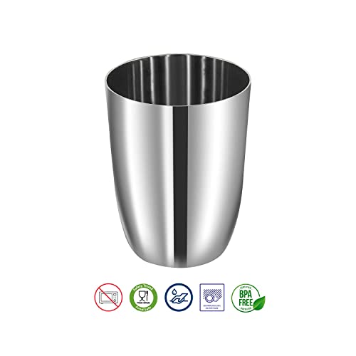 Vinod Stainless Steel Glass Set of 12 - Premium Metal Cups | Beer Glasses | Juice Glass - color: Set Of 12, size: 10 OZ
