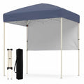 Tangkula 6x4 Ft Pop Up Canopy, UPF 50+ Instant Setup Canopy Tent with Sidewall, 4 Stakes, Portable Outdoor Canopy with Carrying Bag for Camp, Beach, Patio (Grey) - color: Gray