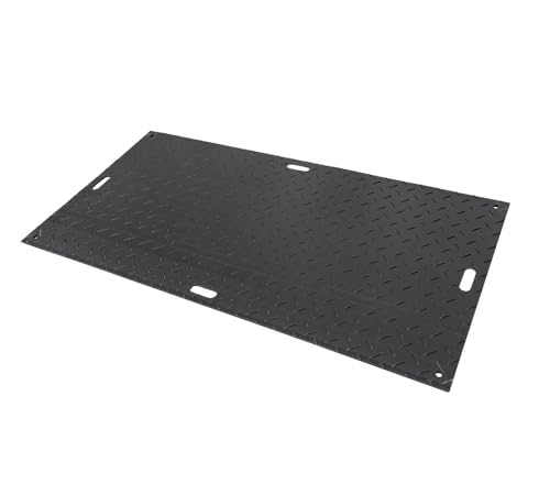 12 Pcs Ground Protection Mats - Black, 3' x 8', Heavy Equipment Mats w/ 22 Pcs Single Connectors - color: Black, size: 12 - Pack