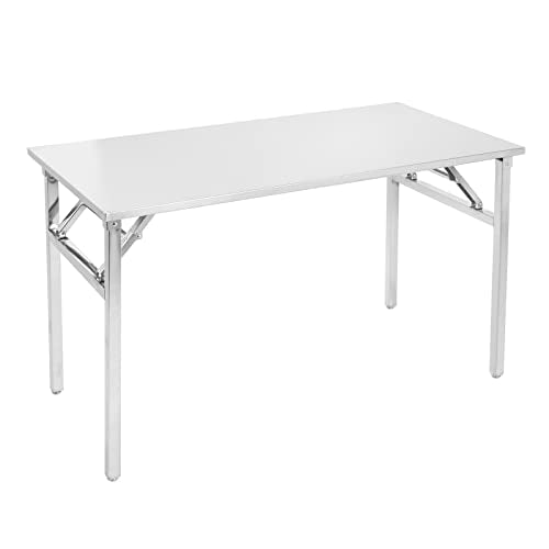 Small Stainless Steel Folding Table, Portable Camp Picnic Party Dining Table No Assembly Sturdy Small Folding Desk (48" x 24")… - size: 48*24
