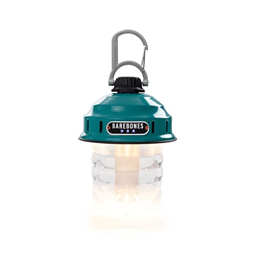 Barebones Beacon Hanging Light – Teal, Rechargeable LED Camping Lantern with Adjustable Brightness – Weatherproof Vintage-Style Hanging Lantern for Outdoor Adventures and Year-Round Use - color: Teal