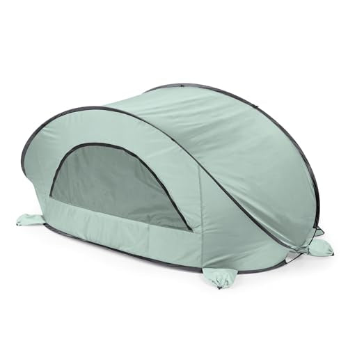 Picnic TIME Manta Portable Beach Tent, Fully-Assembled Pop Up Tent, Beach Shade and Sun Shelter, Instant Outdoor Shade with Carrying Bag for Outdoors and UPF50+ UV Protection, (Light Green) - color: Light Green