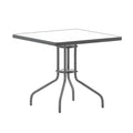 Flash Furniture Barker 31.5'' Square Tempered Glass Metal Table, Silver - color: Clear Top/Silver Frame, size: 31.5" Square