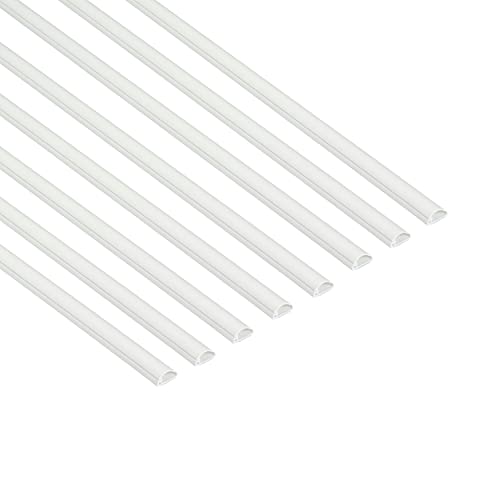 D-Line Half Round Cord Hider, Patented Cable Cover, Hide TV Wall Mount Wires, Raceway for Cords, Decorative Wire Covers, Paintable, Adhesive Cable Concealer, 8X 0.78in W x 0.39in H x 39in L,White - color: White, size: 0.78x0.39in - 8x 39in