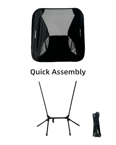 ONEFOREST Camping Chair, Foldable Portable Backpacking Chair for Beach Camp Hiking Outdoor Sport, Black - color: Black