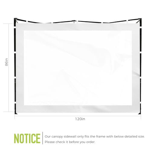 Instant Canopy Sidewalls for 10x10 Pop Up Canopy Tent, 300D Waterproof Material for Outdoor Events, Vendor Booths, and Privacy (Sidewalls Only) (White, 10x10ft-clear Window) - color: White, size: 10x10ft-clearwindow