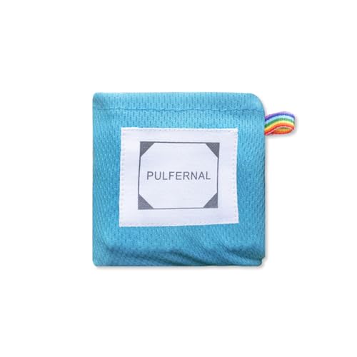 LumiSyne Mini Pocket Picnic Blanket with 4 Fixed Stakes Foldable Portable Picnic Mat Rug Lightweight Waterproof Beach Blanket Multifunctional Thin Ground Sheet for Camping Hiking Travel - color: Blue, size: 110 x 145 cm