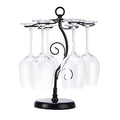 FOMANSH Countertop Wine Glass Holder - Freestanding Tabletop Stemware Storage Rack Metal Glasses Display Rack Black with 6 Hooks … - color: Black-Tree