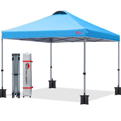 MASTERCANOPY Durable Pop-up Canopy Tent with Roller Bag (10x10, Sky Blue) - color: Sky Blue, size: 10x10