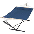 SUNCREAT Extra Large Hammocks for Outside, Heavy Duty Hammocks with Stands Included, Navy - color: Navy, size: 12 ft Stand