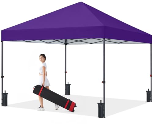 COOSHADE Durable Easy Pop Up Canopy Tent 10x10Ft, Purple - color: Purple, size: 10x10Ft
