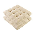 Meditation Floor Cushions Set of 2, Thickened Floor Pillow for Adults, Large Square Pillows Seat Cushion for Tatami Living Room Yoga, Memory Sponge Block Added, 22x22 Inch, Beige