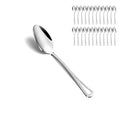 24 Pieces Teaspoons Set, 6.4 Inches Spoon Set, Stainless Steel Silverware, Small Spoons with Pearl Dot Design Handle, Dishwasher Safe, Tea Spoons Suitable for Home and Restaurant - color: Sterling