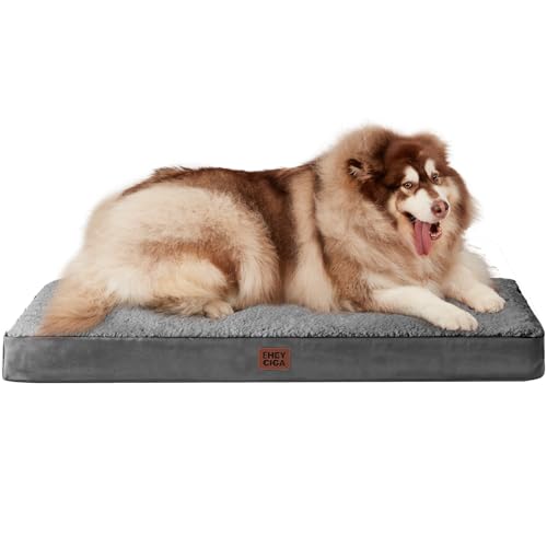 EHEYCIGA Orthopedic XXL Dog Beds for Jumbo Dogs with Removable Washable Cover, Grey, 50x36 - color: Grey, size: 50*36*4 inches